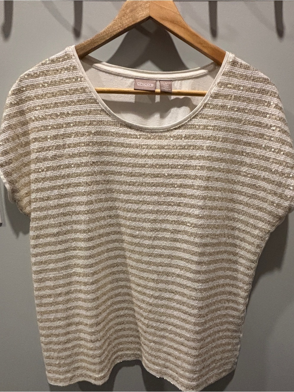 Chico's white and gold sequin top!